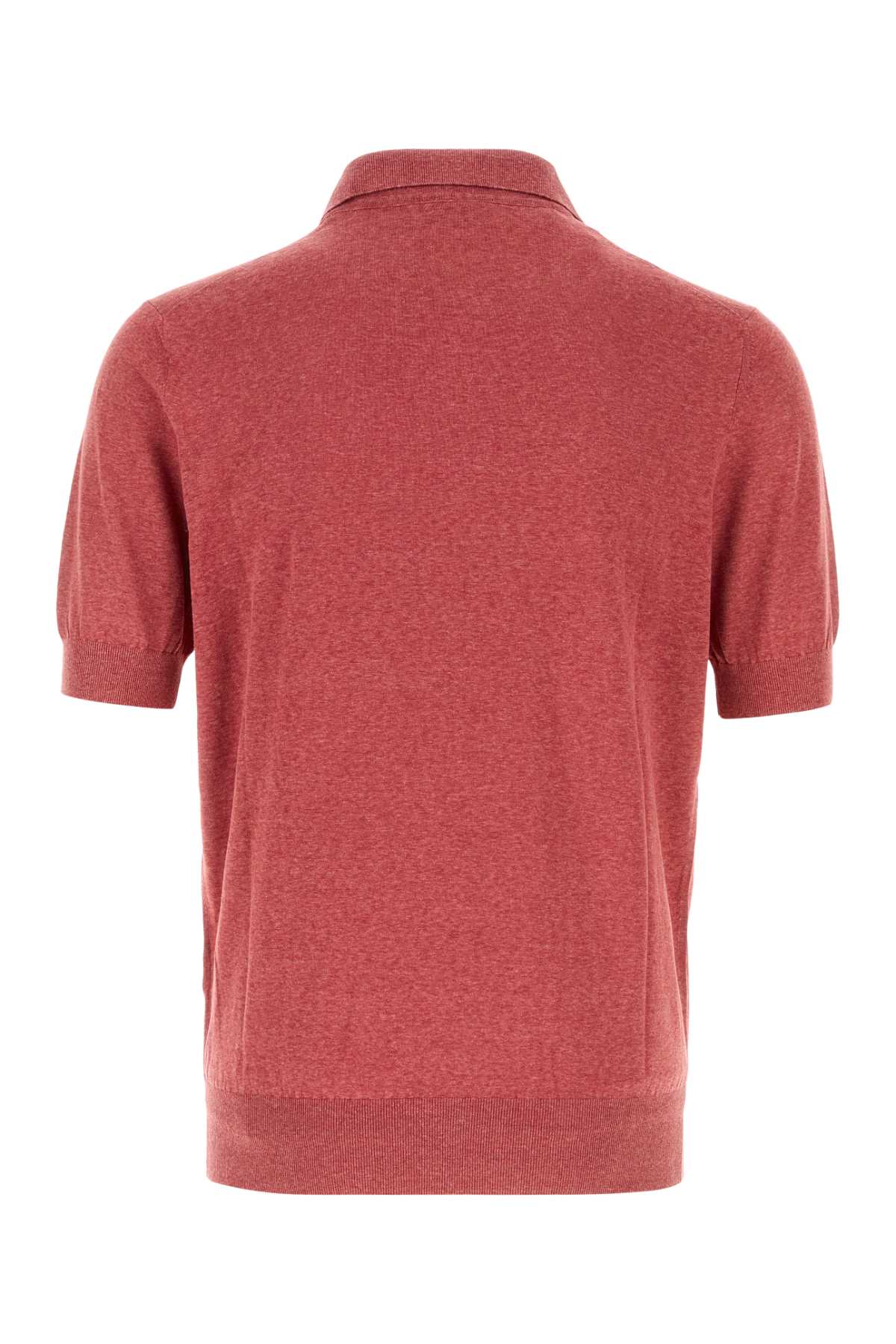 Fuchsia Linen Blend Polo Shirt C7781 Exterior: Silk