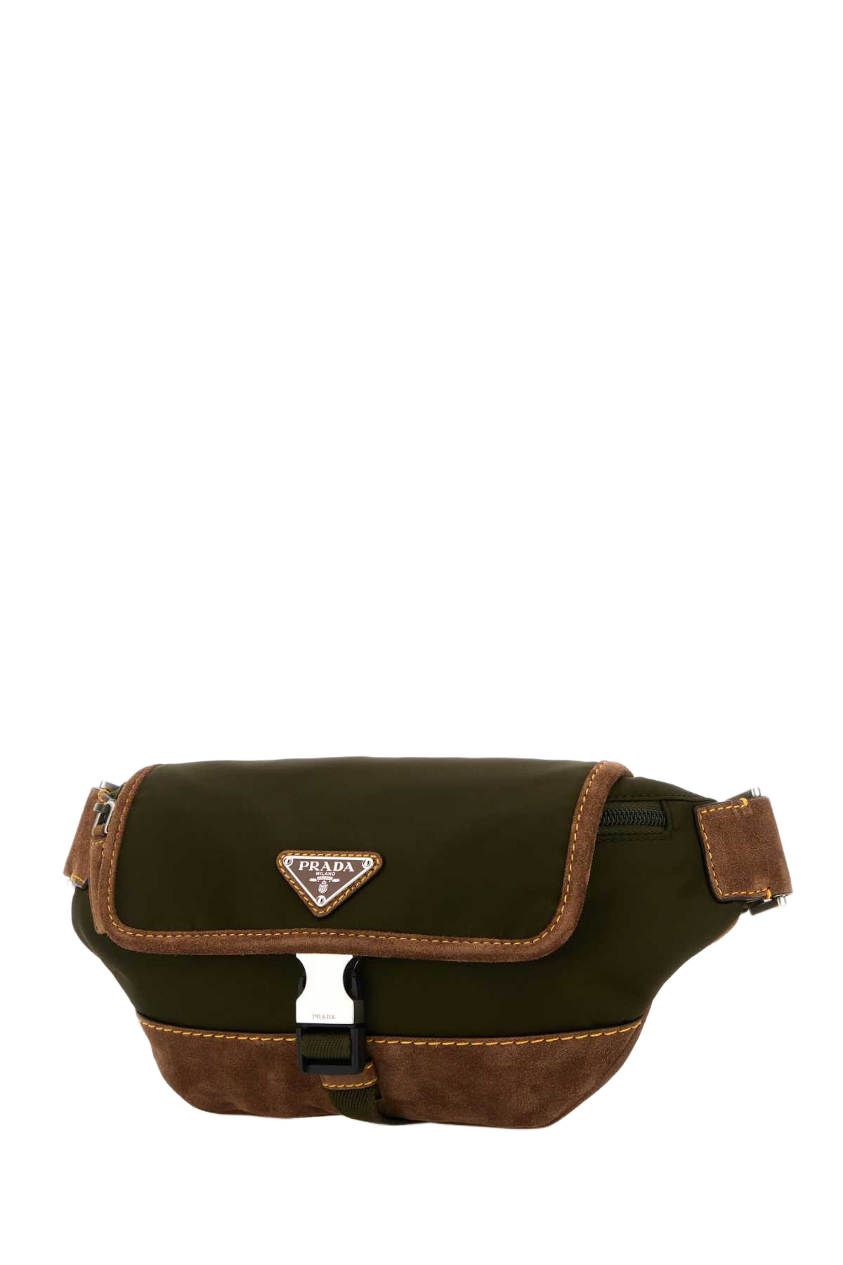 Two-Tone Re-Nylon And Suede Belt Bag Muschiocacao Poliammidericiclata-vitello Marsupi