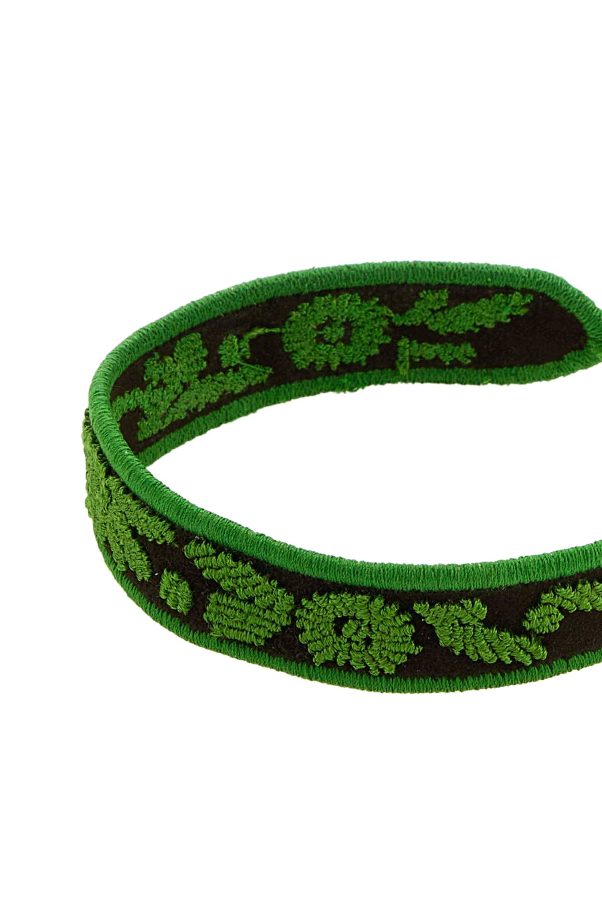 Two-Tone Suede And Fabric Bracelet Verde Vitello Bracciali