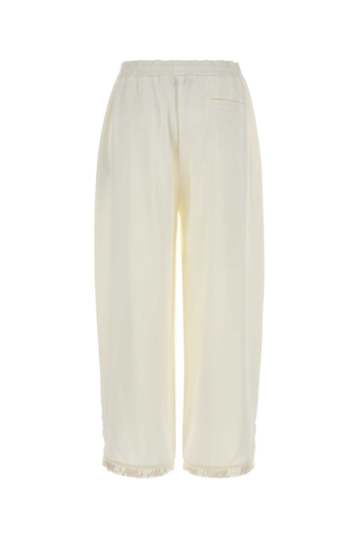 Cream Exterior: Acetate Viscose Pantaloni