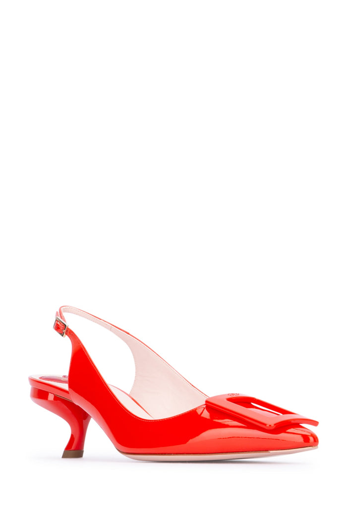 Virgule Sling Back Dec 55 Sunsetred Calfskin Pal Scarpe Con Tacco