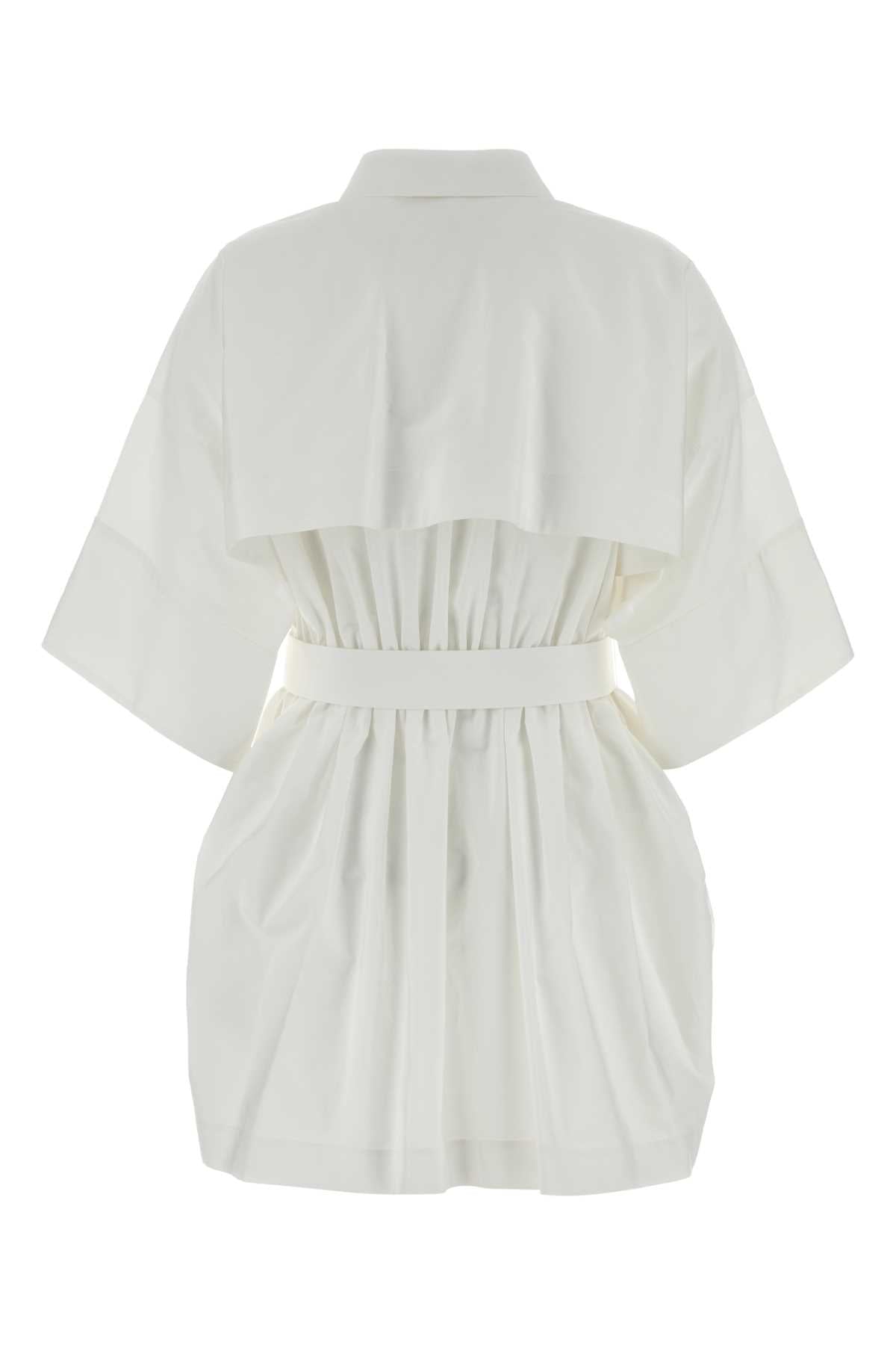White Poplin Shirt Dress Exterior: Cotton Abiti
