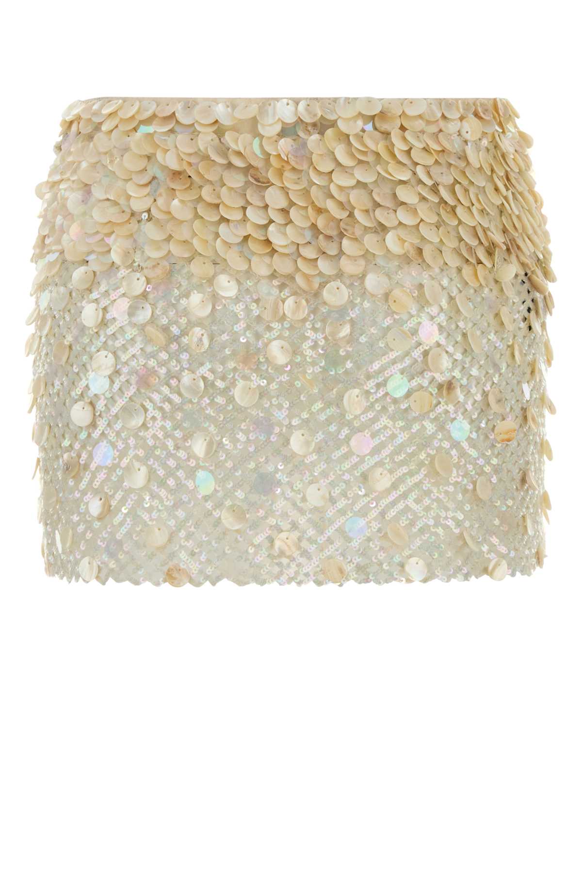 Embellished Mesh Light Between Palms Mini Skirt Naturale Maglieria