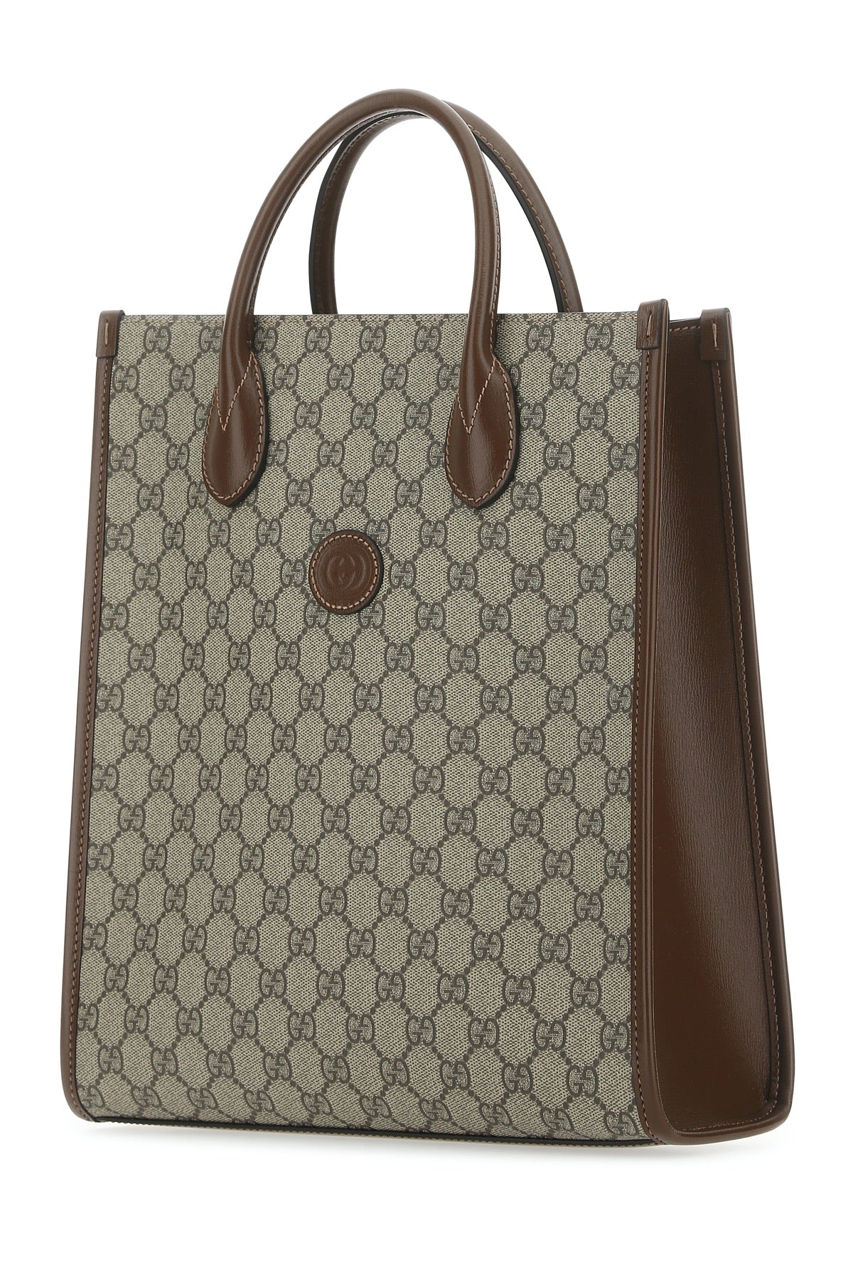 Gg Supreme Fabric And Leather Handbag Beige Borse A Mano