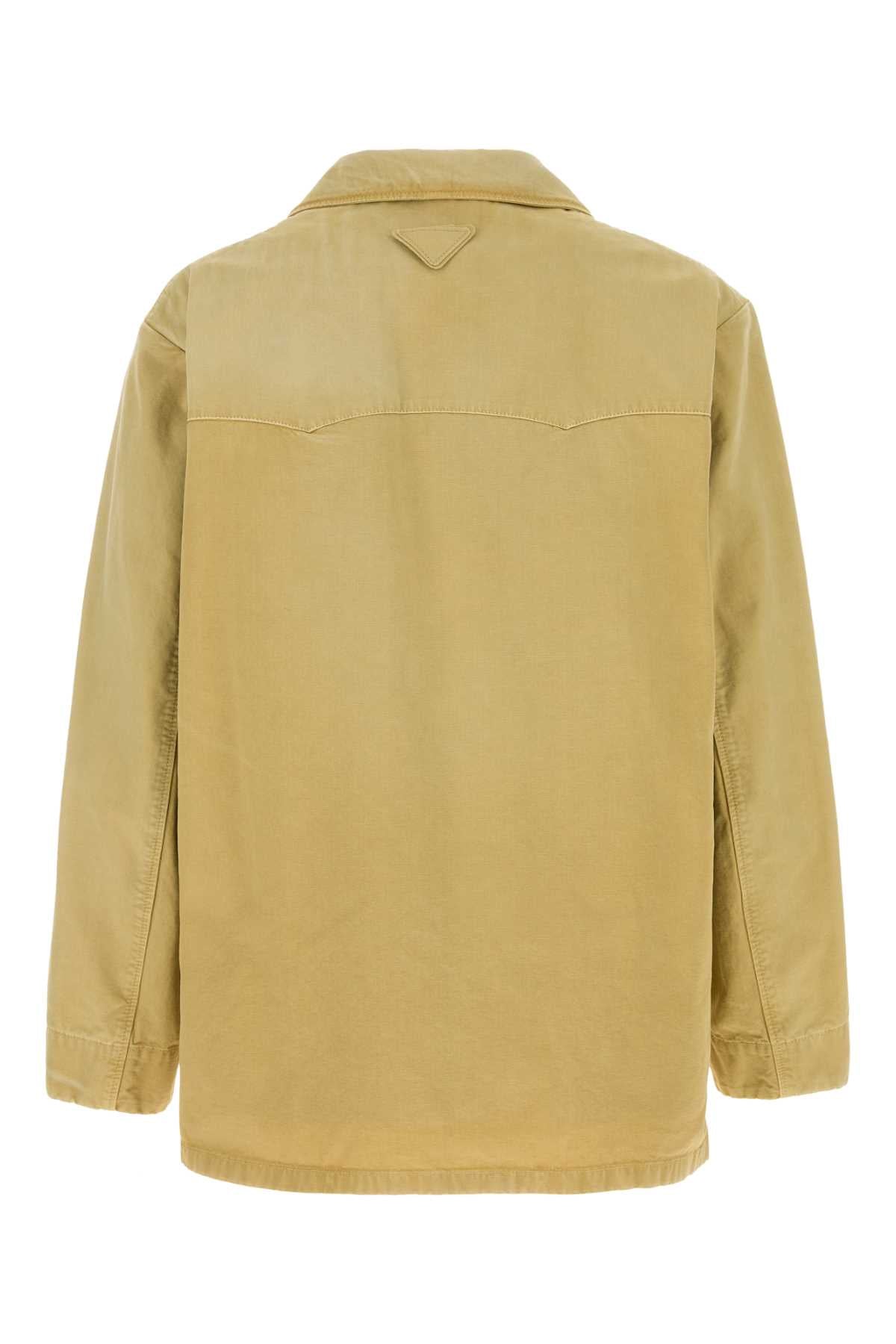 Beige Cotton Jacket Corda Exterior: Giubbini