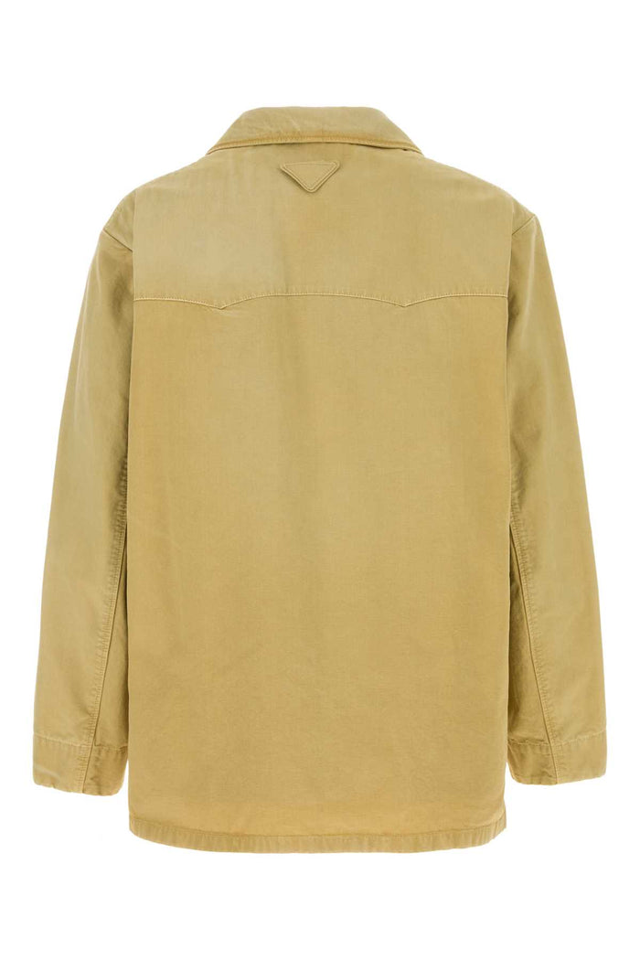 Beige Cotton Jacket Corda Exterior: Giubbini