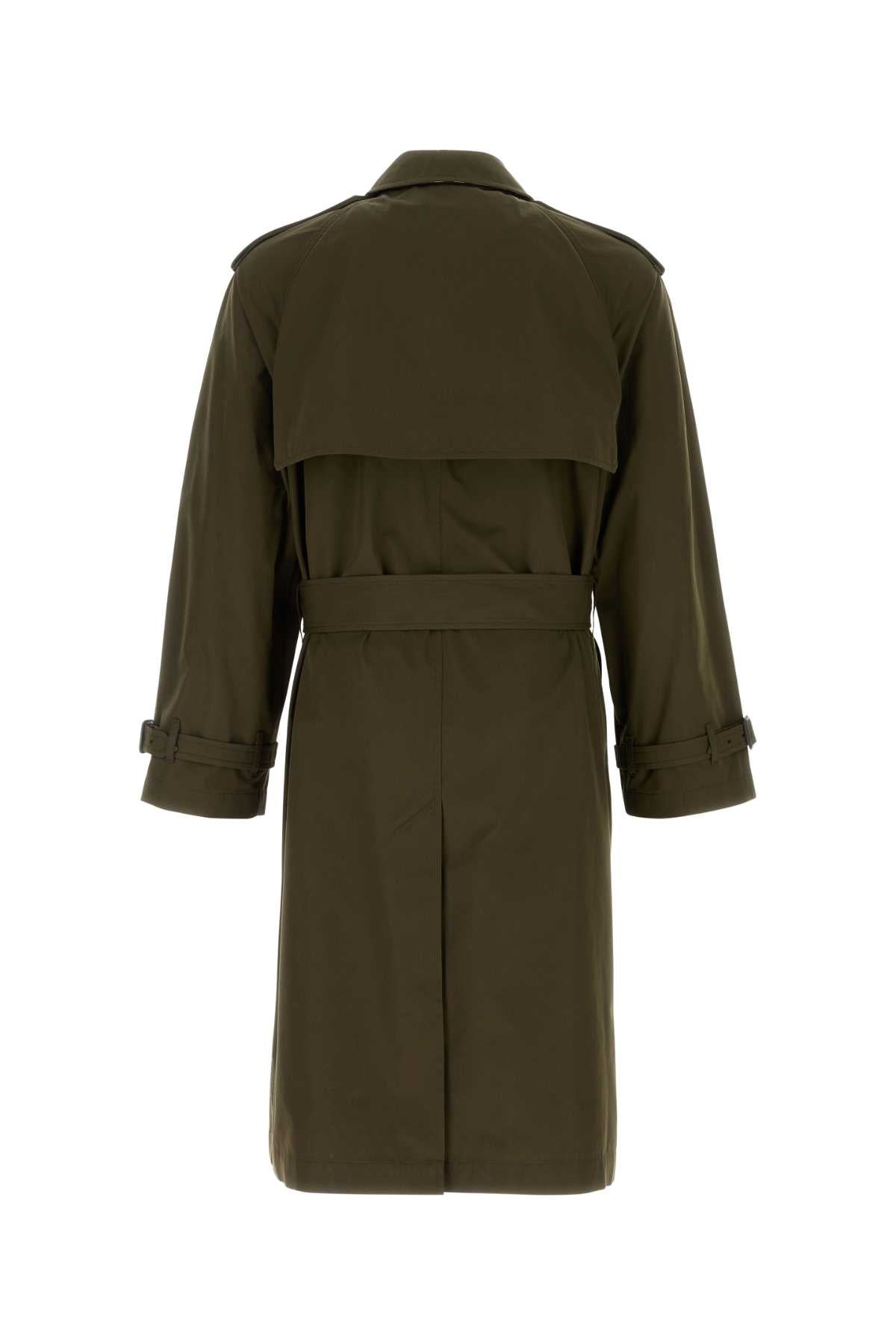 Olive Green Cotton Trench Coat Marsh