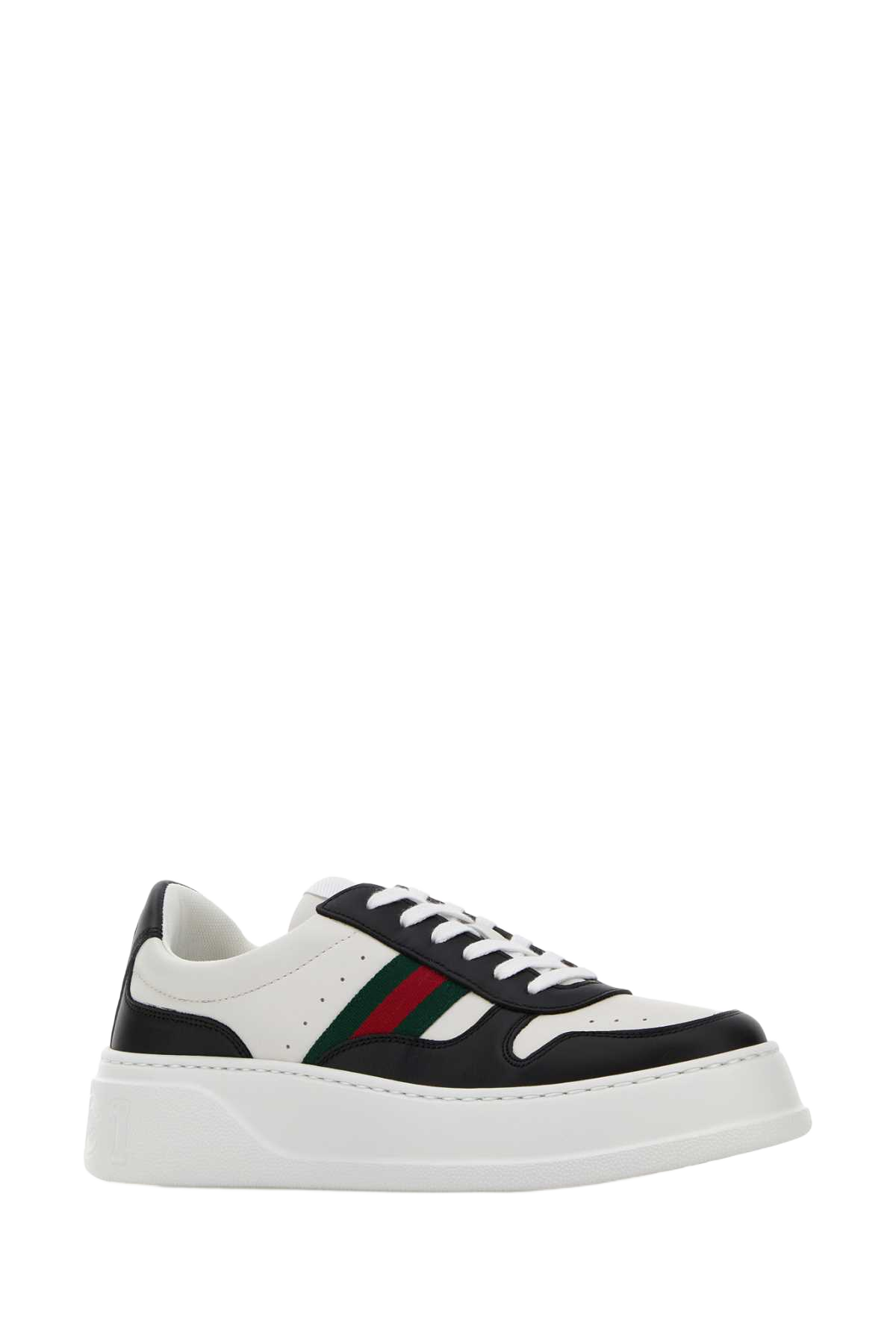 Two-Tone Leather Sneakers Blackgreatwhitvrv Calf Skin