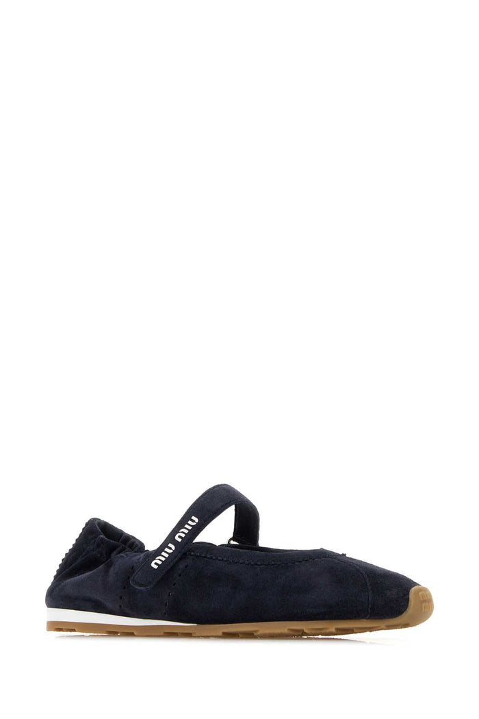 Midnight Blue Suede Ballerinas Bleu Ballerine