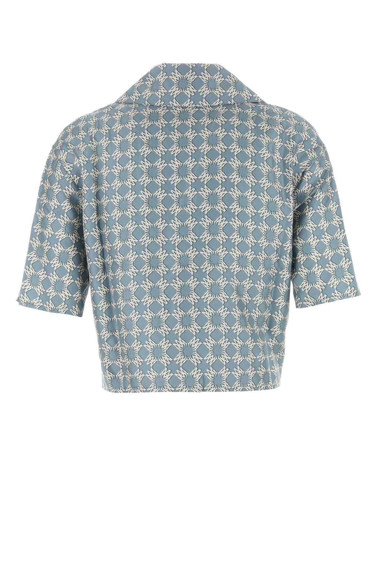 Printed Silk Shirt Dustyblue Exteiror: Camicie
