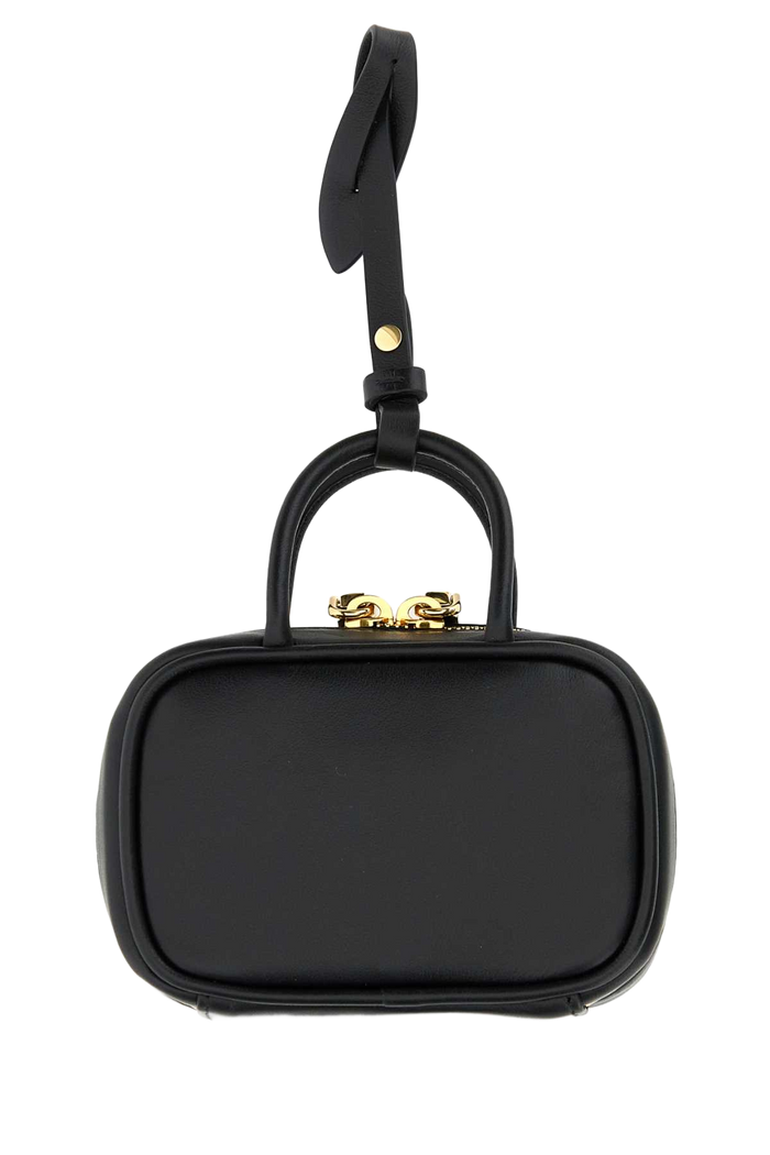 Black Leather Beau Keyring Necessaire Nero Vitello Portachiavi