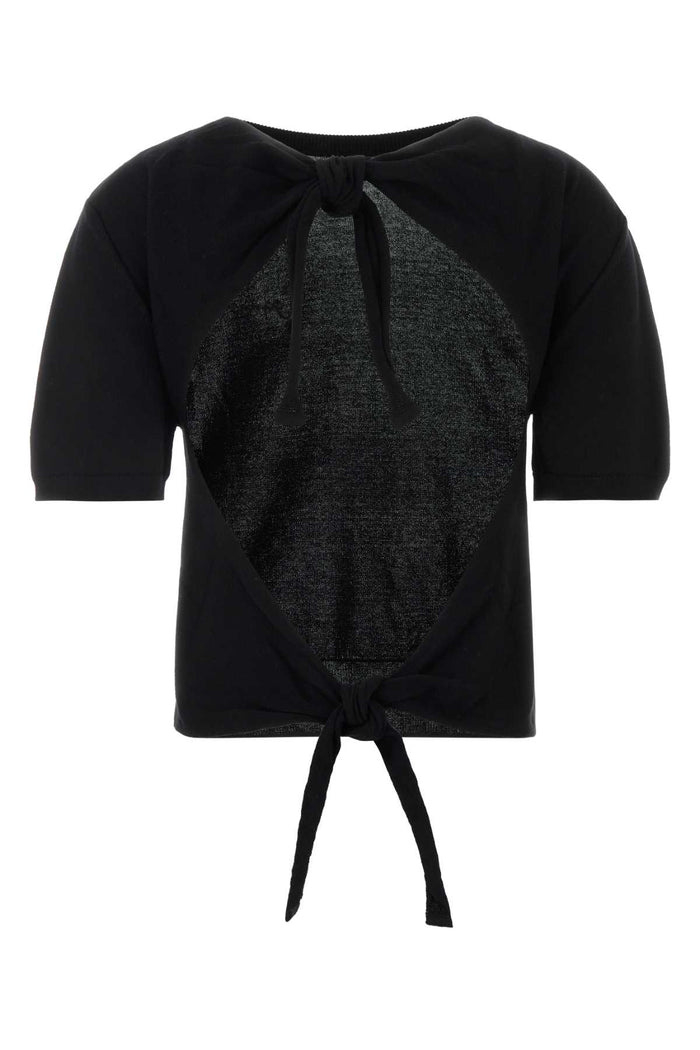 Black Cotton Top Exterior: Maglie