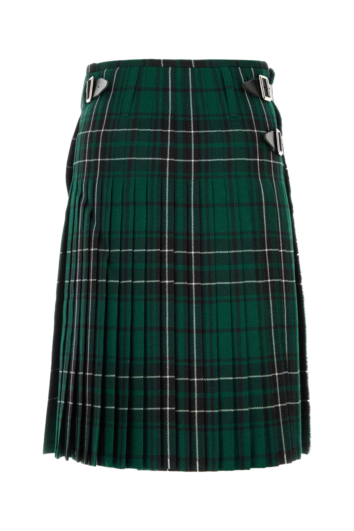 Embroidered Wool Skirt Forestgreen Sheep Gonne