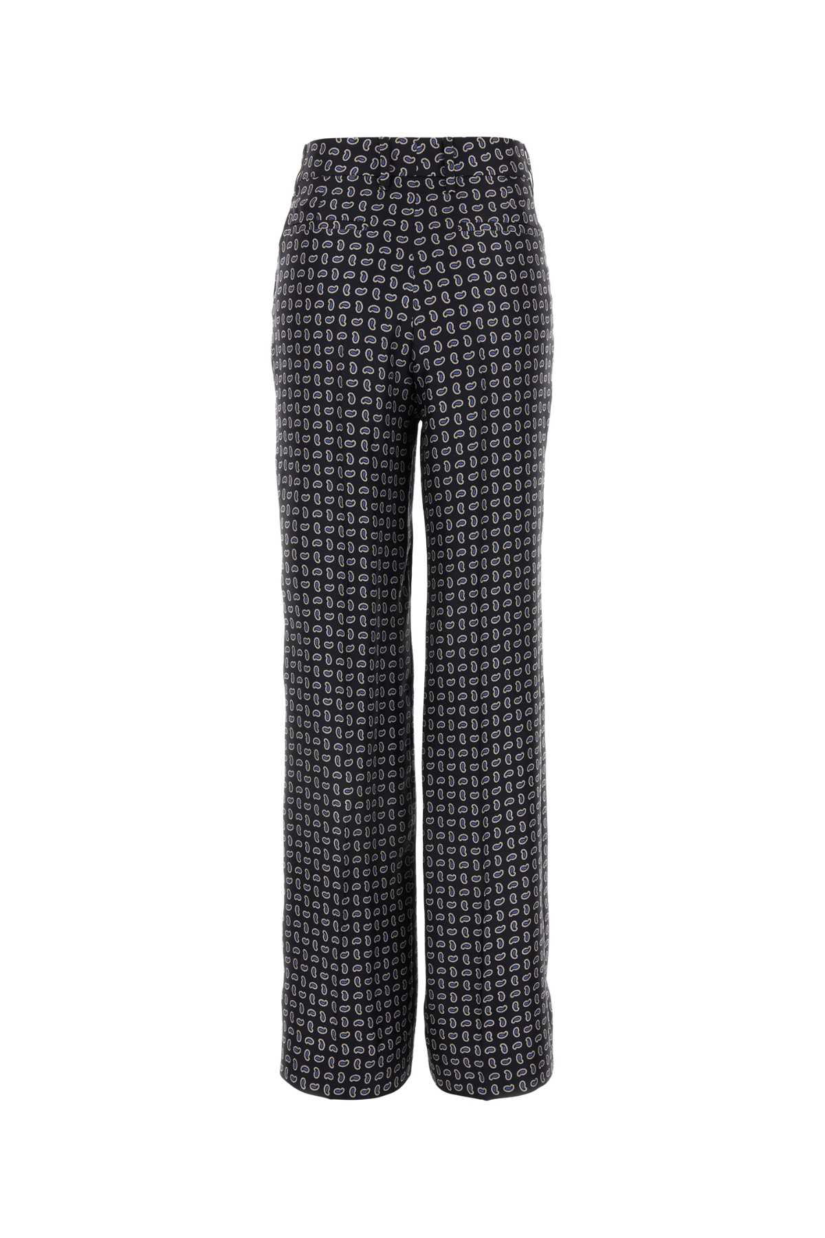 Printed Silk Pant Bleu Se-ottone Pantaloni