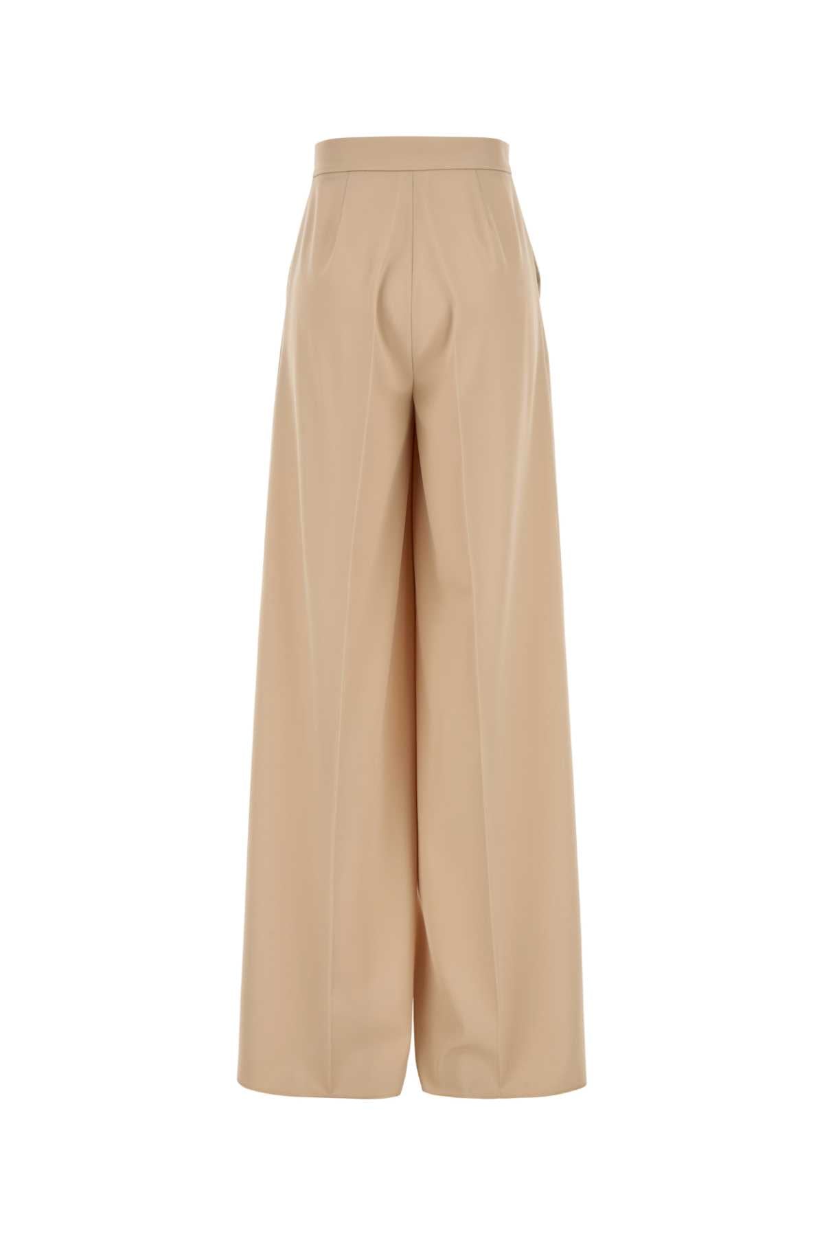 Cream Wool Ninfa Wide-Leg Pant Albino Exterior: Virgin Pantaloni