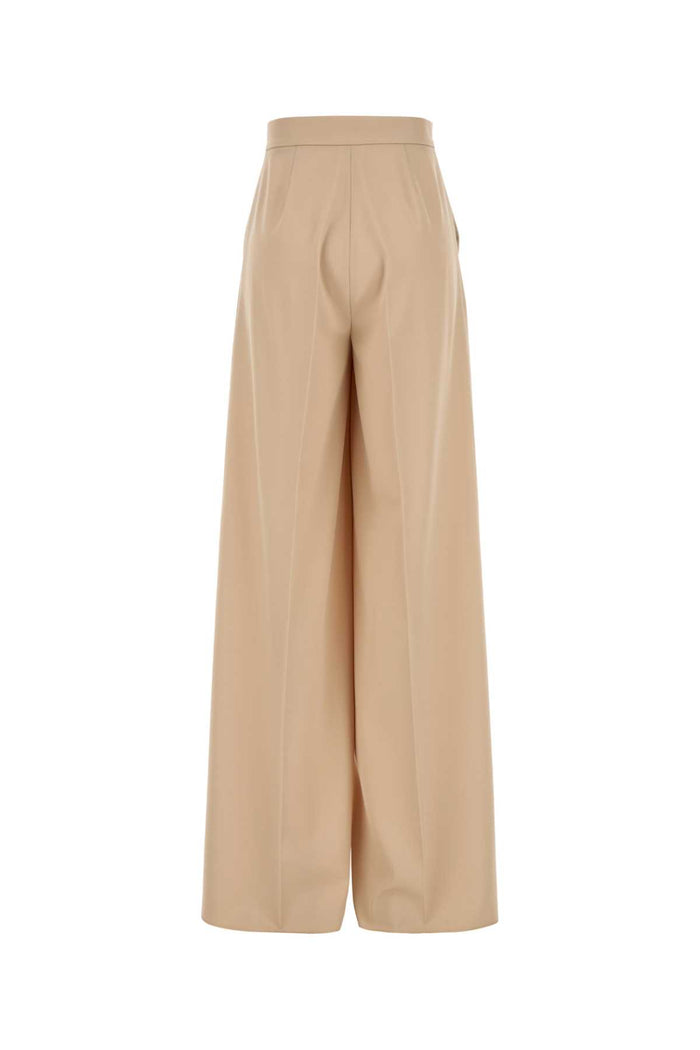 Cream Wool Ninfa Wide-Leg Pant Albino Exterior: Virgin Pantaloni