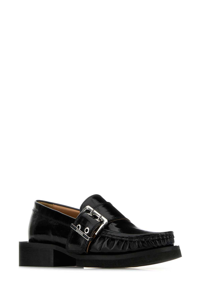Black Leather Loafers Mocassini