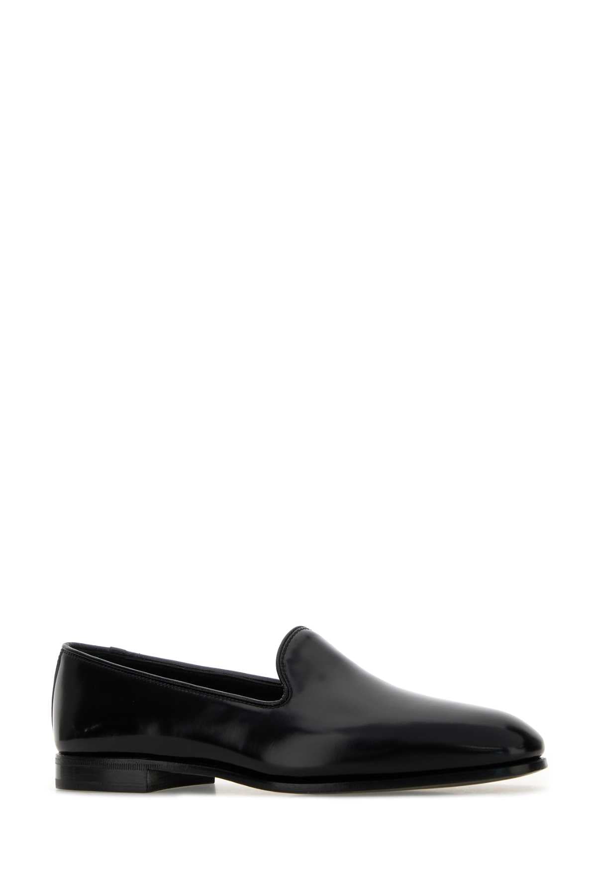 Black Leather Reign Ballerinas Mocassini
