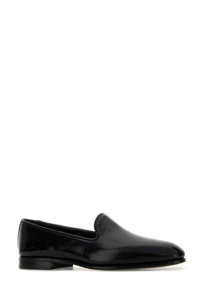 Black Leather Reign Ballerinas Mocassini