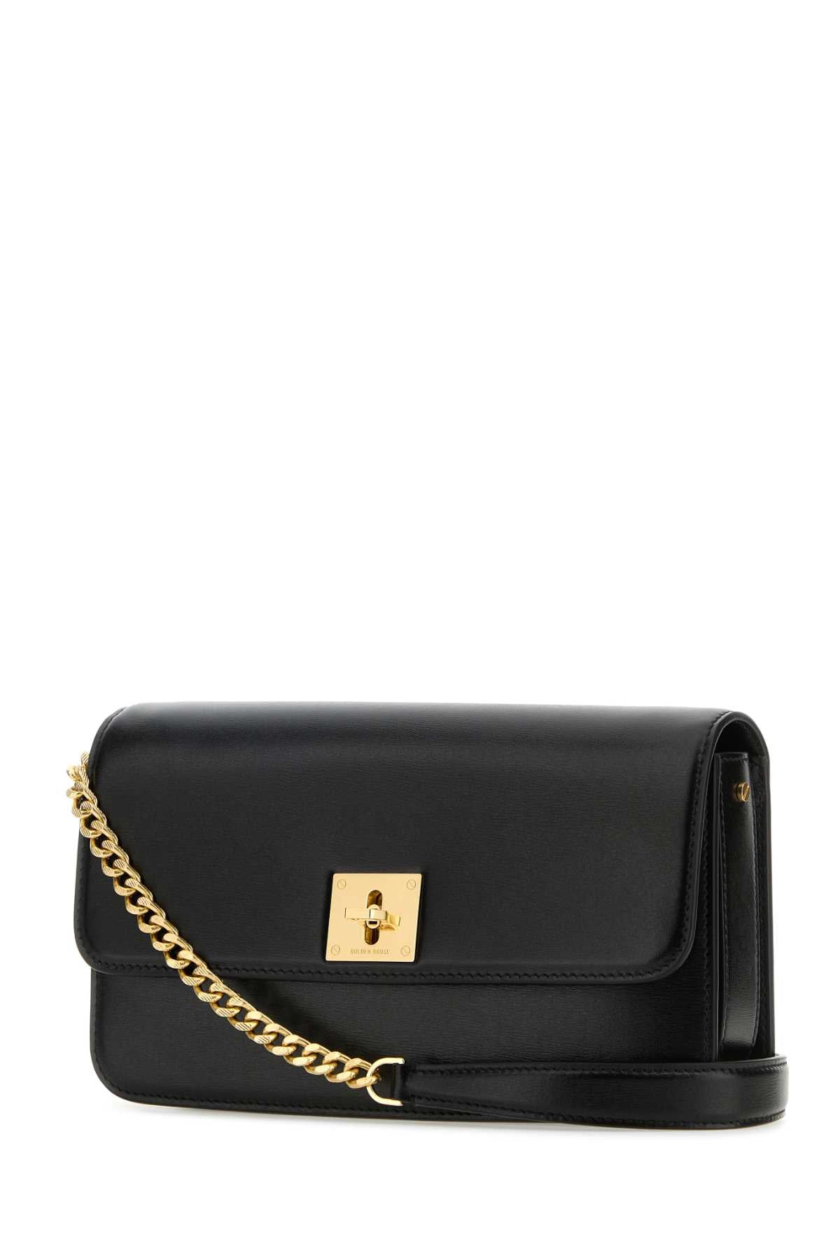 Black Leather Gioia Clutch