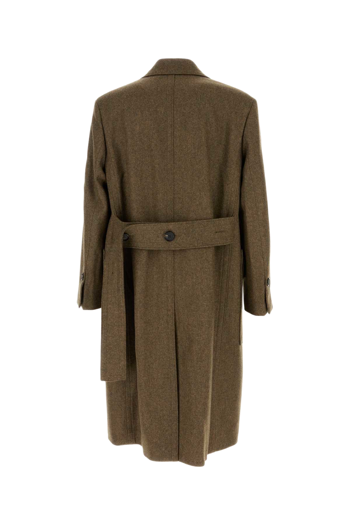Melange Mud Wool Coat Olive Cappotti