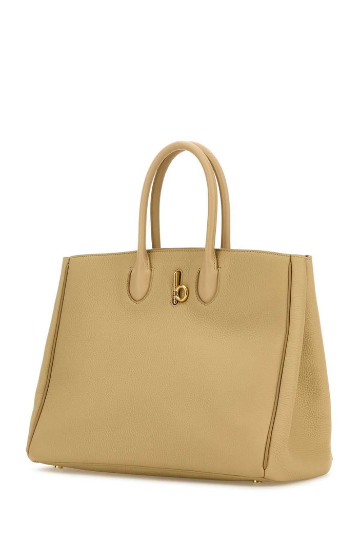 Beige Leather Medium Rocking Horse Handbag Sand Borse A Mano