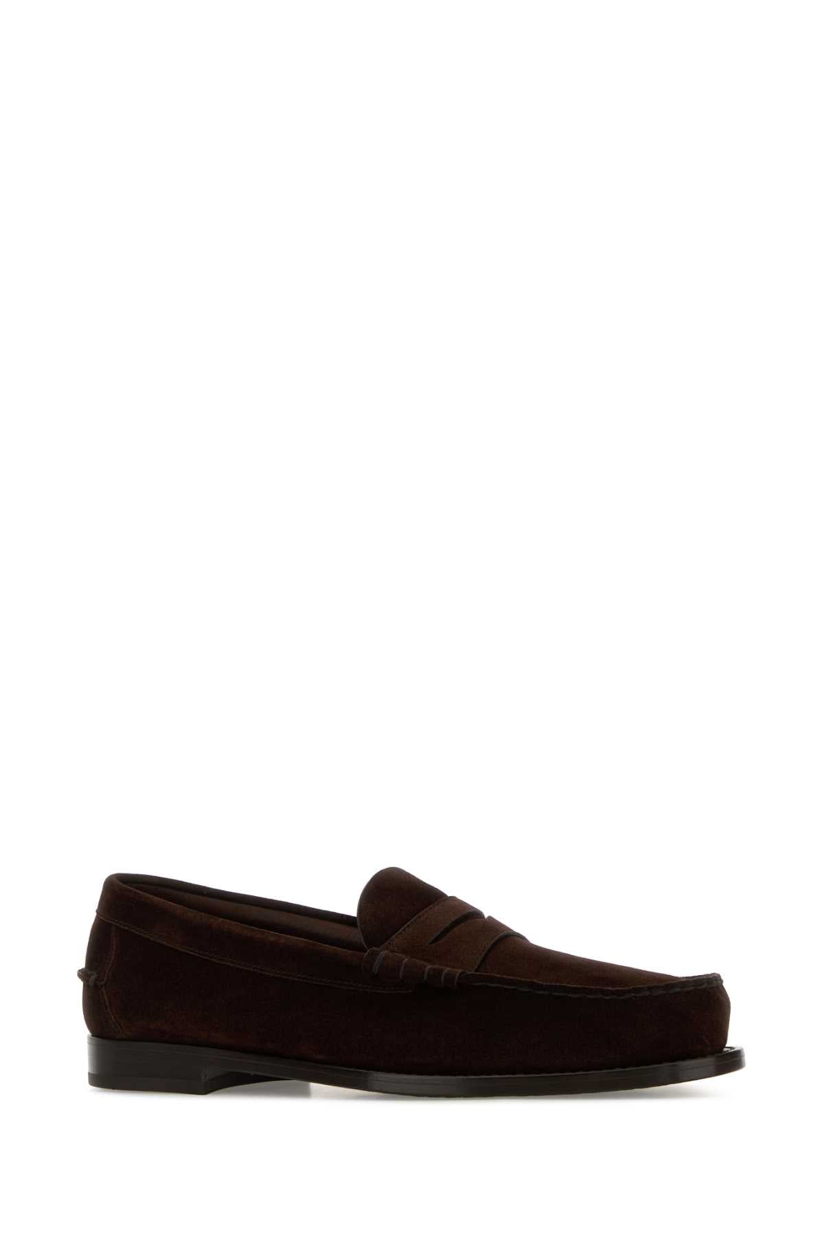 Brown Suede Rowley Loafers Ebony Mocassini