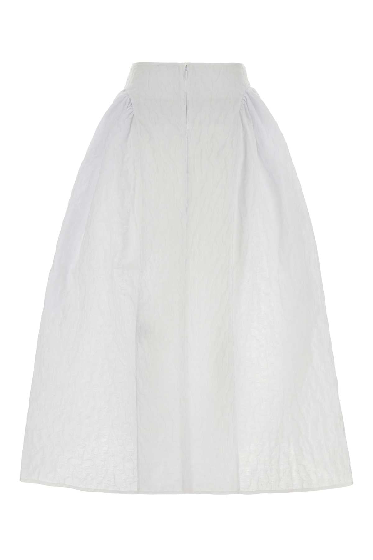 White Cotton Blend Fabiola Skirt Gonne