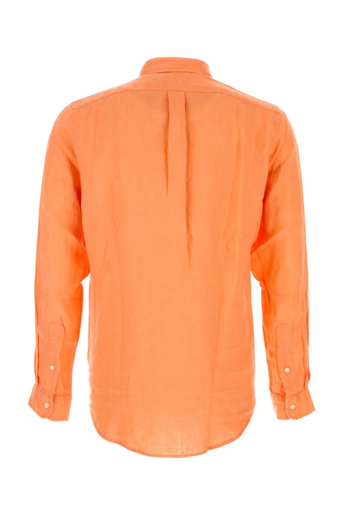 Orange Linen Shirt Poppy Exterior: Camicie