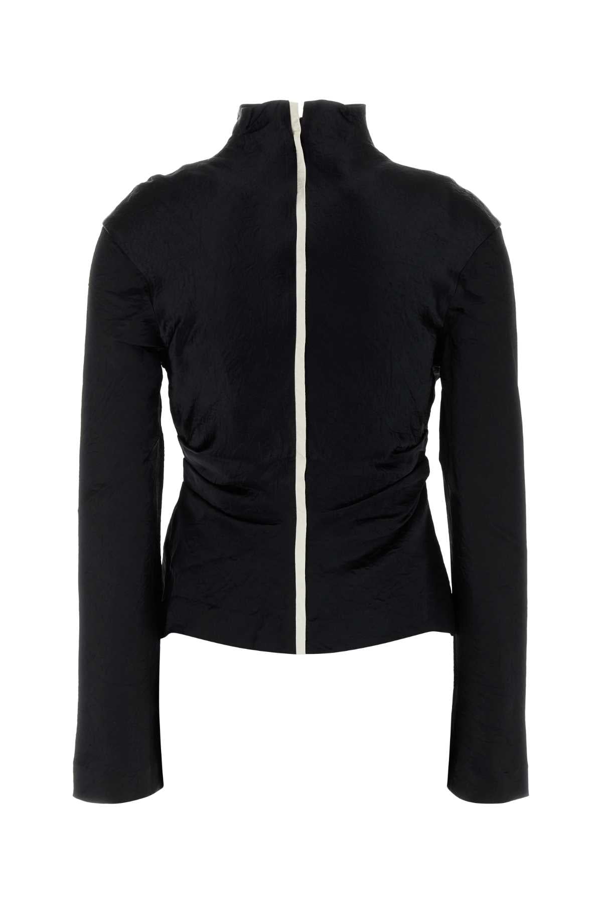 Black Satin Domini Blouse Blackecru Exterior: Acetate Maglie