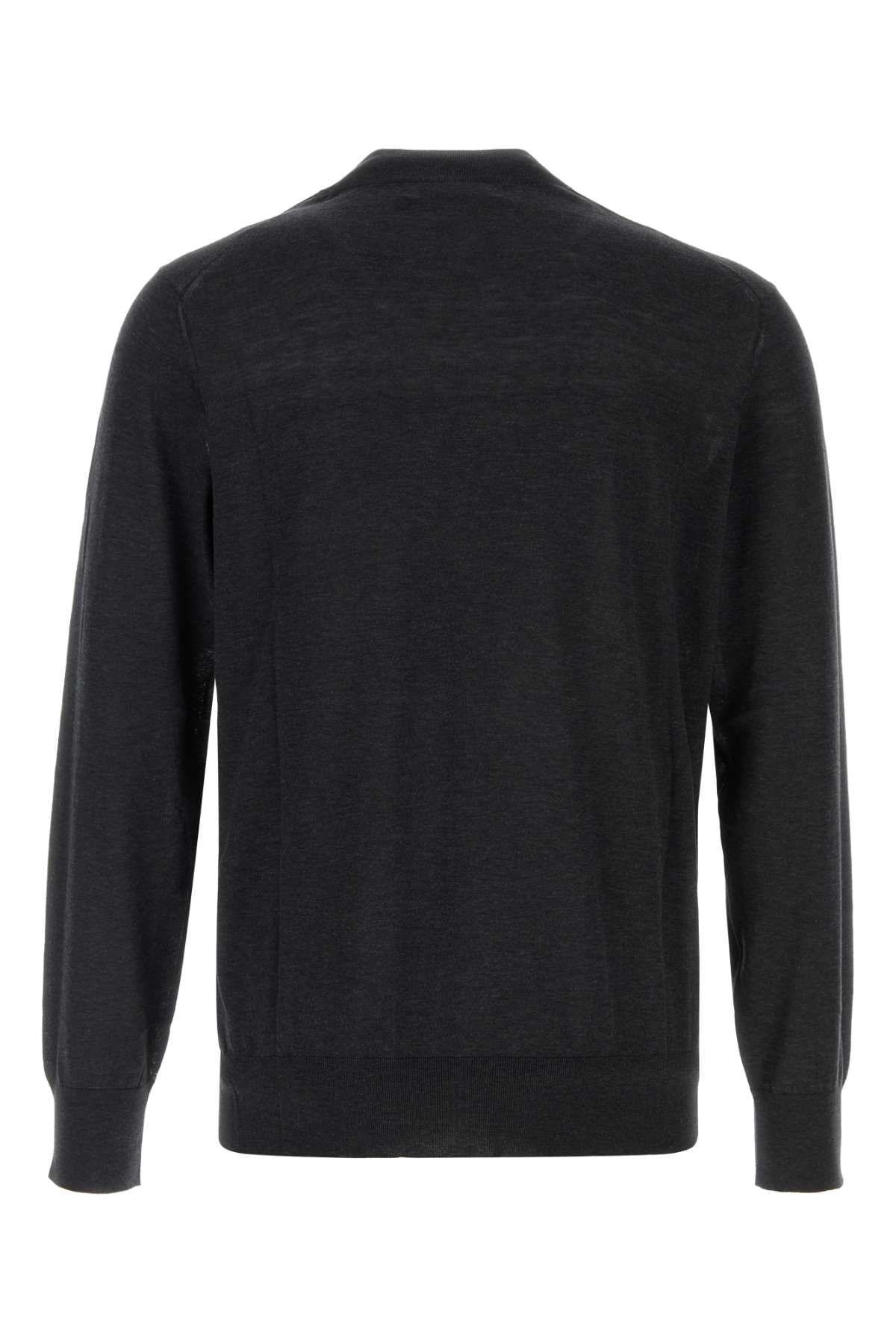 Slate Silk Blend Sweater Antracite Exterior: Cotton Maglieria