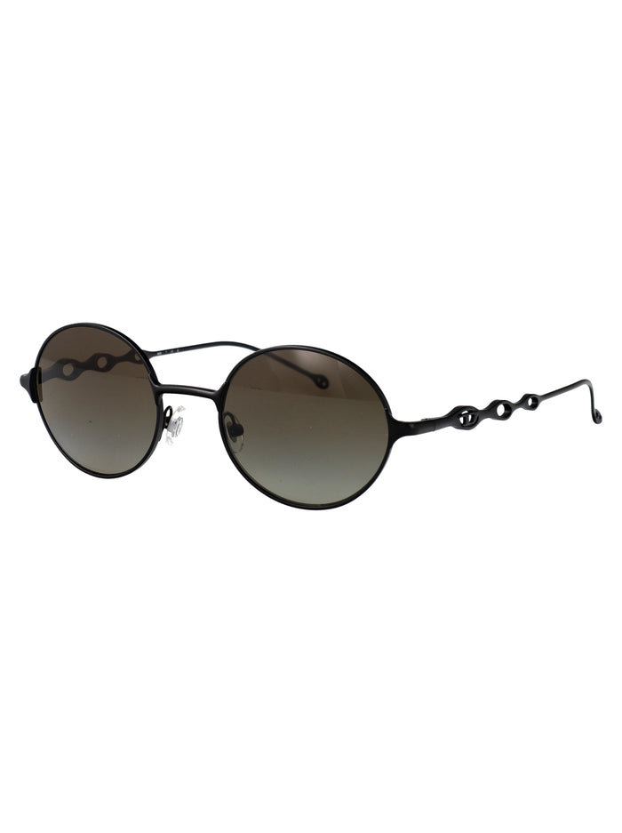0dl1008 Powder Matte Black Metal Sunglasses
