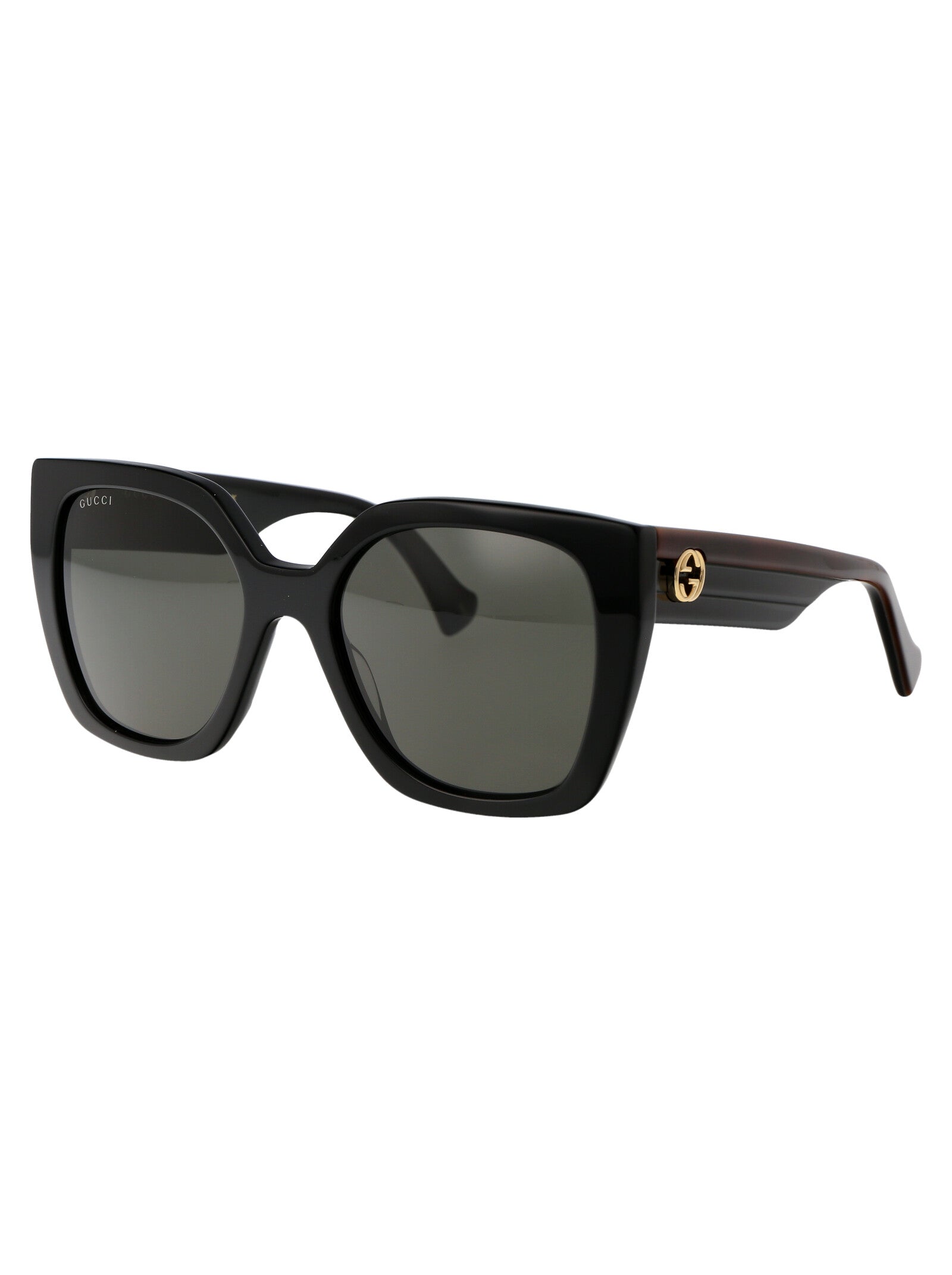 Gg1300s 001 Black Havana Grey Acetate Sunglasses