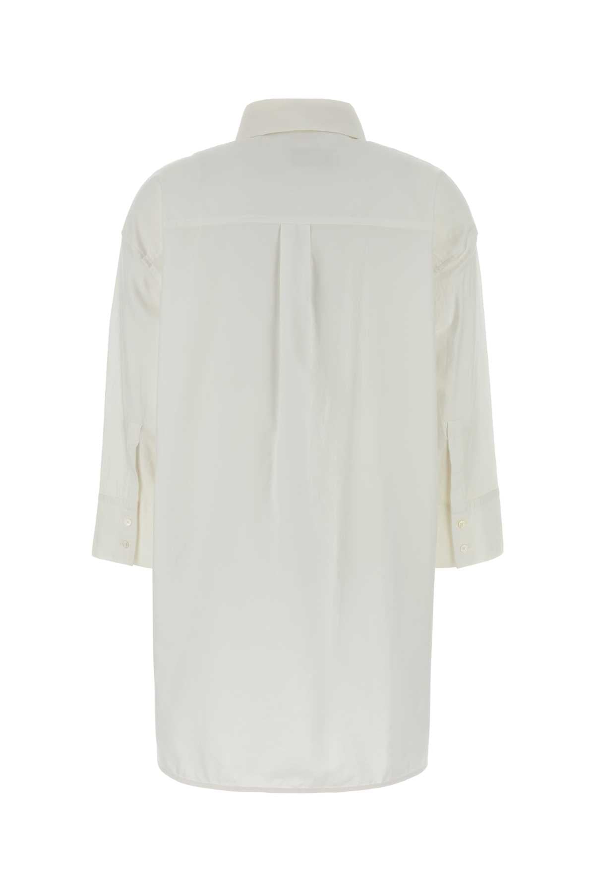 White Cotton Oversize Queva Shirt Bianco Exterior: Camicie