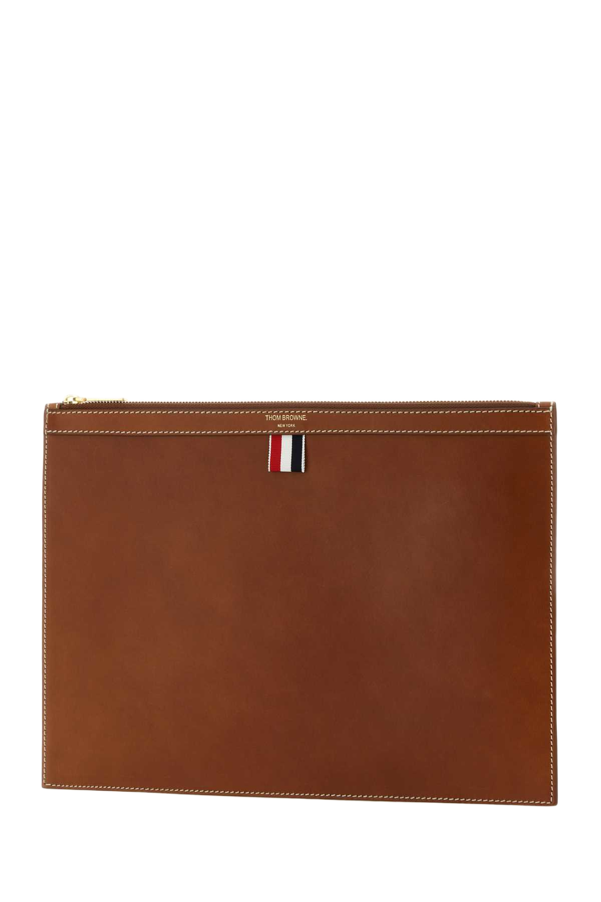 Brown Leather Document Case Natural Portafogli
