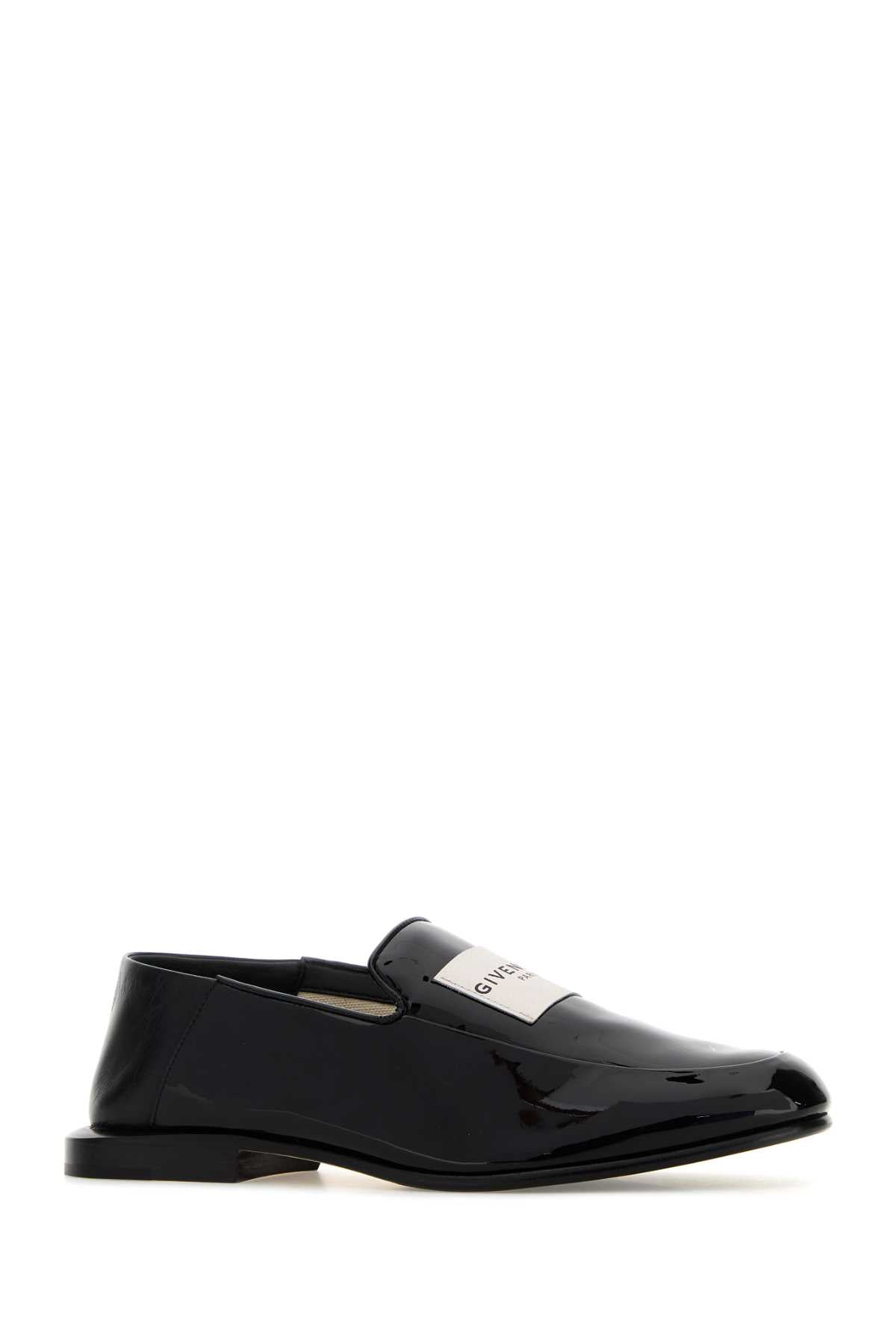 Black Leather Label Loafers Mocassini