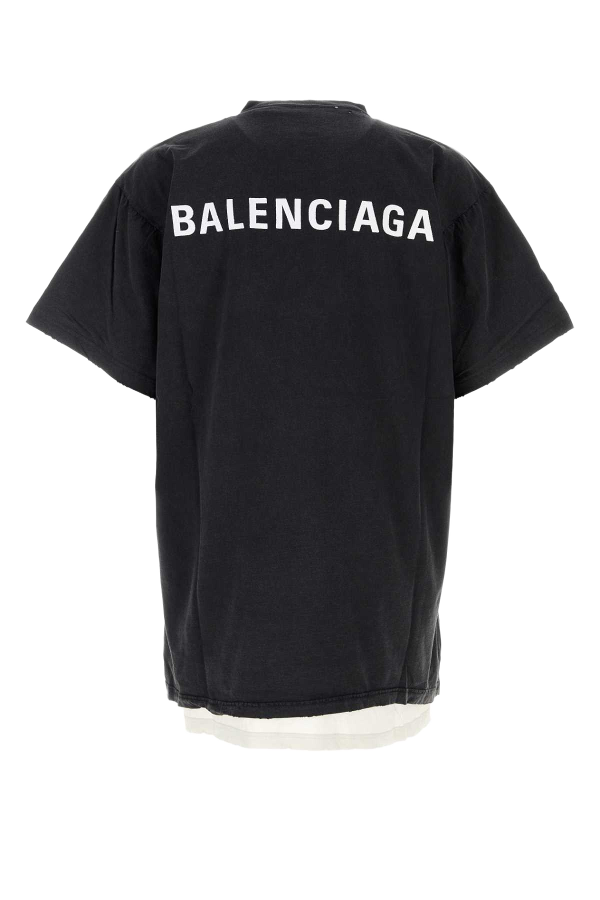 Slate Cotton Oversize T-Shirt Faded Washed Black