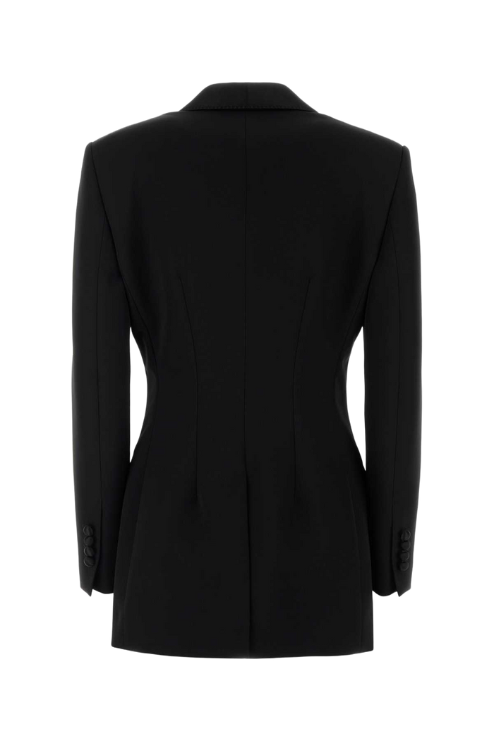 Black Stretch Wool Blend Blazer Nero Giacche E Gilet