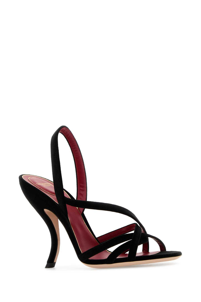 Black Velvet Vlogo Signature Sandals Nero Sandali