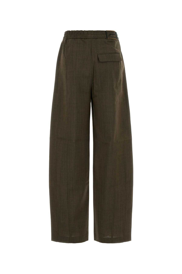 Mud Wool Wide-Leg Pant Canteen Exterior: Pantaloni