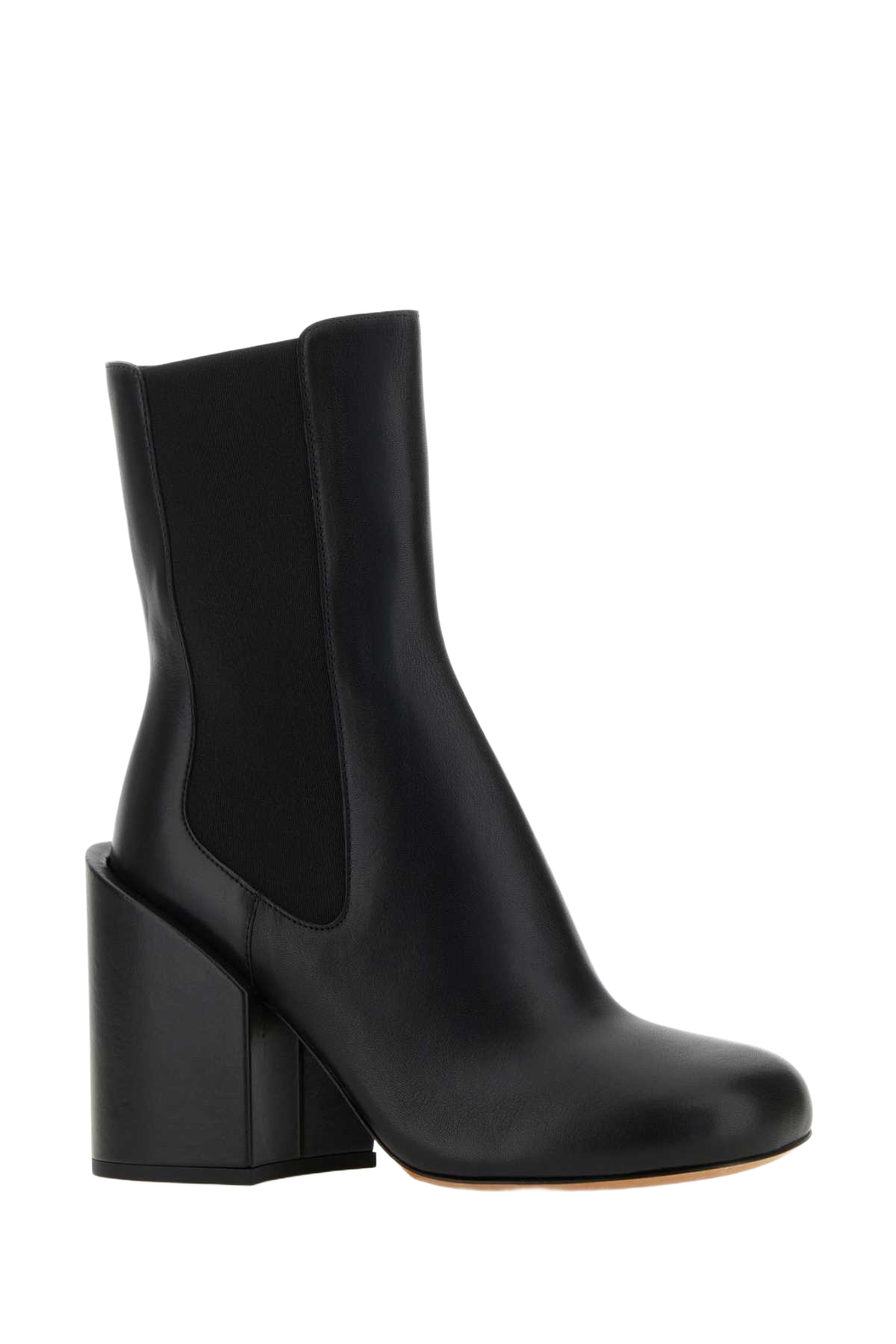 Black Leather Etra Ankle Boots Nero Stivali