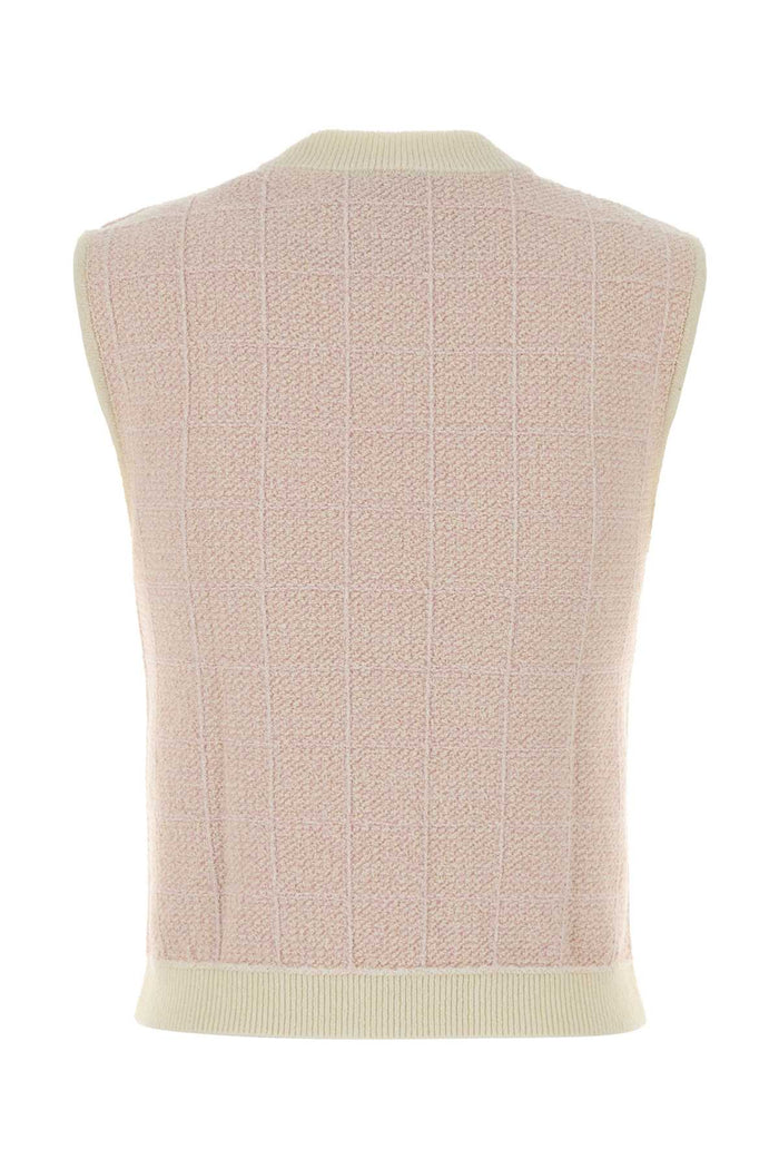 Pastel Pink Tweed Vest Oib Rose Pale/naturel Maglieria