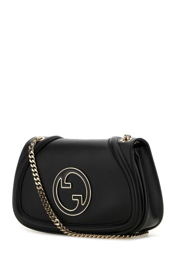 Black Leather Gucci Blondie Shoulder Bag Blackblack Borse A Tracolla
