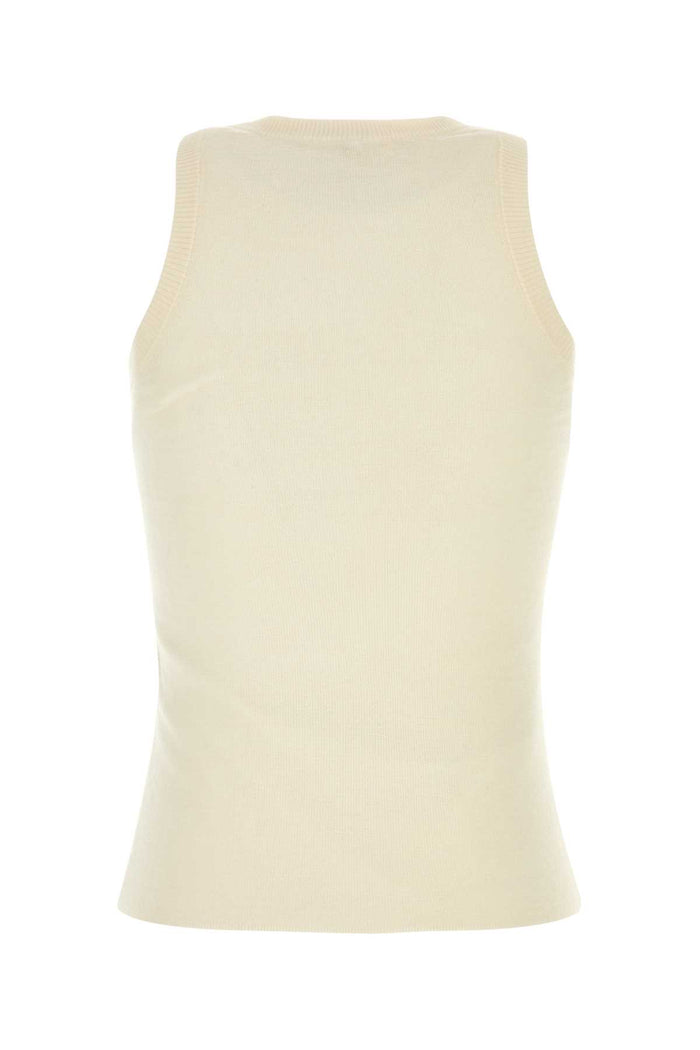 Ivory Cashmere Tank Top Exterior: Maglie