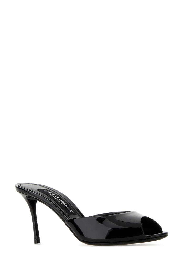 Black Leather Keira Mules Nero Slippers