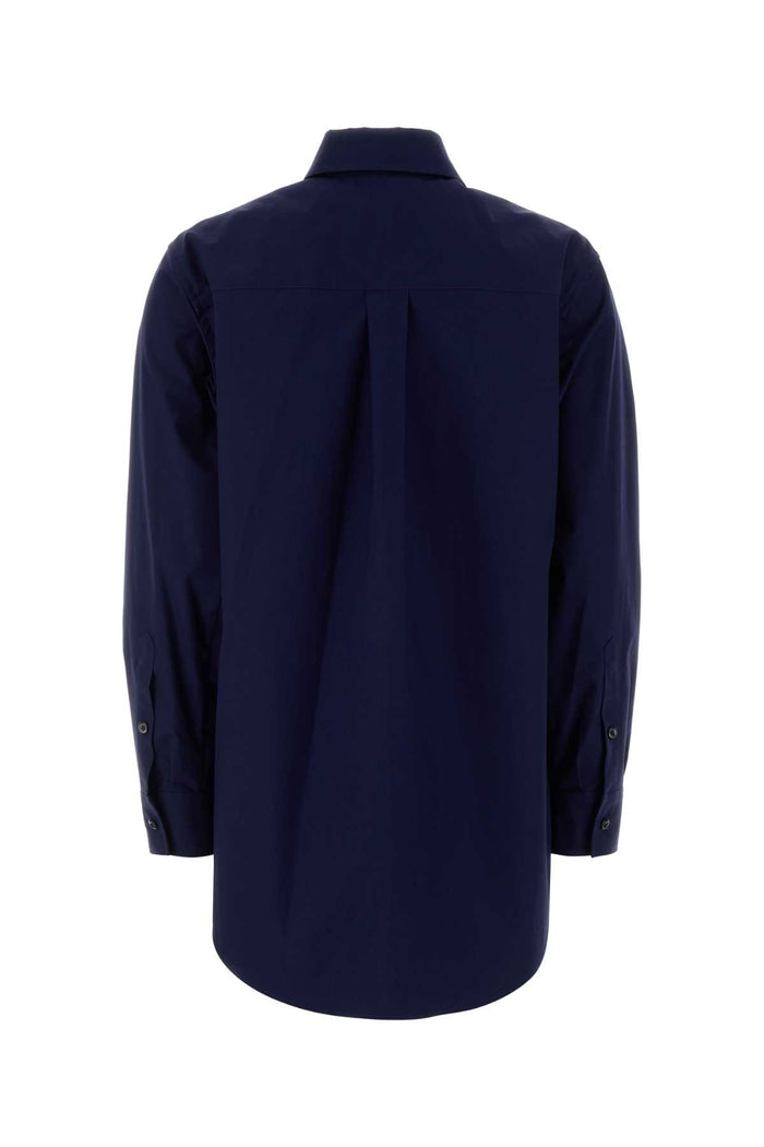 Navy Blue Poplin Shirt Inchiostro-26 Co+pl Camicie