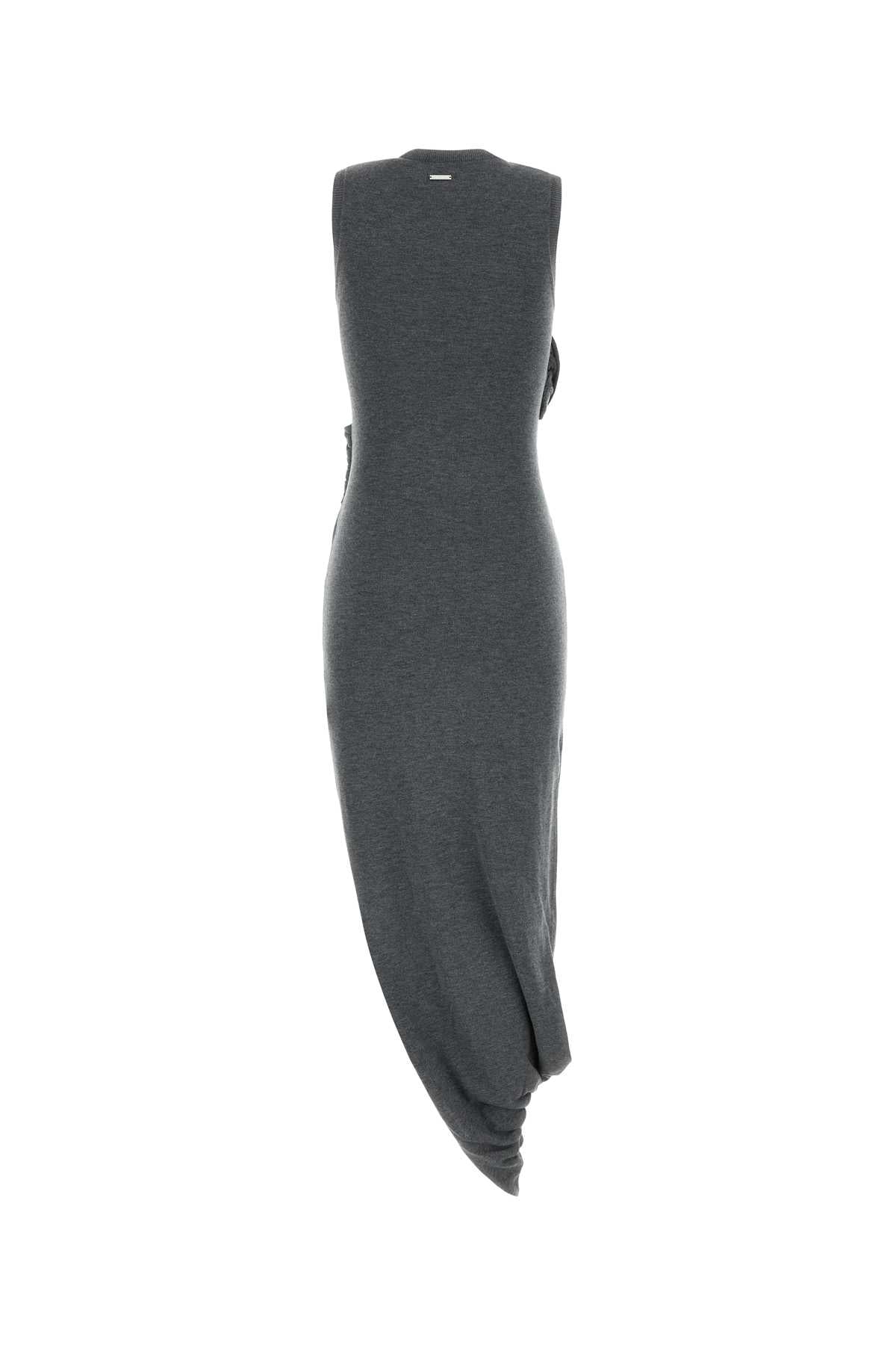 Grey Jersey Dress Charcoalmelange Exterior: Lyocell Merino Wool Abiti