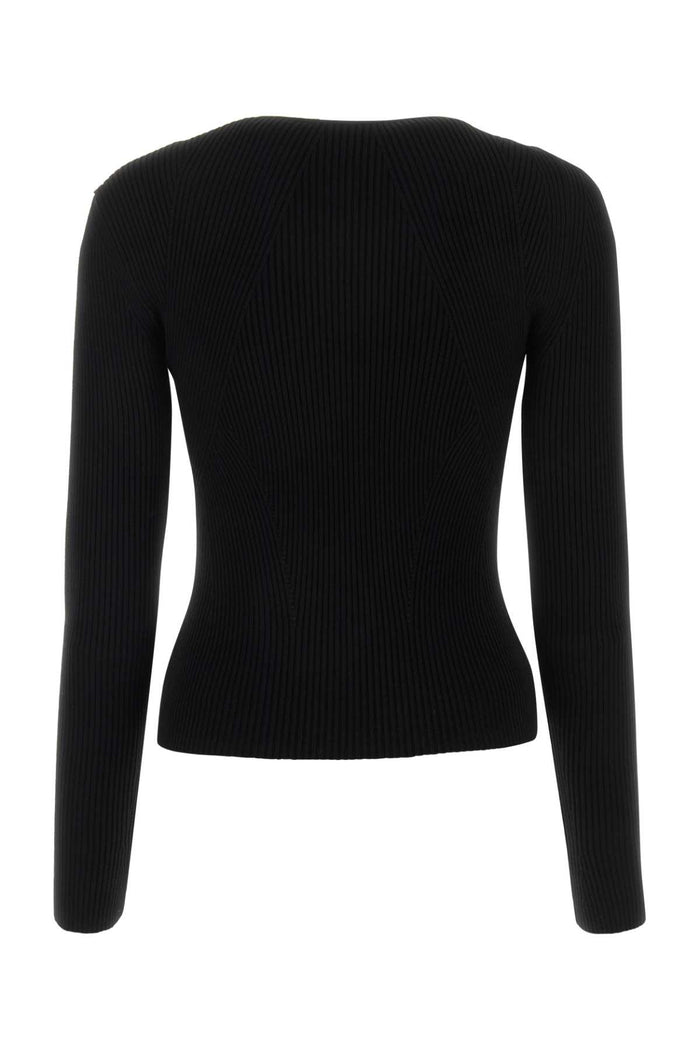 Black Wool Blend Sweater Exterior: Polyester Maglieria