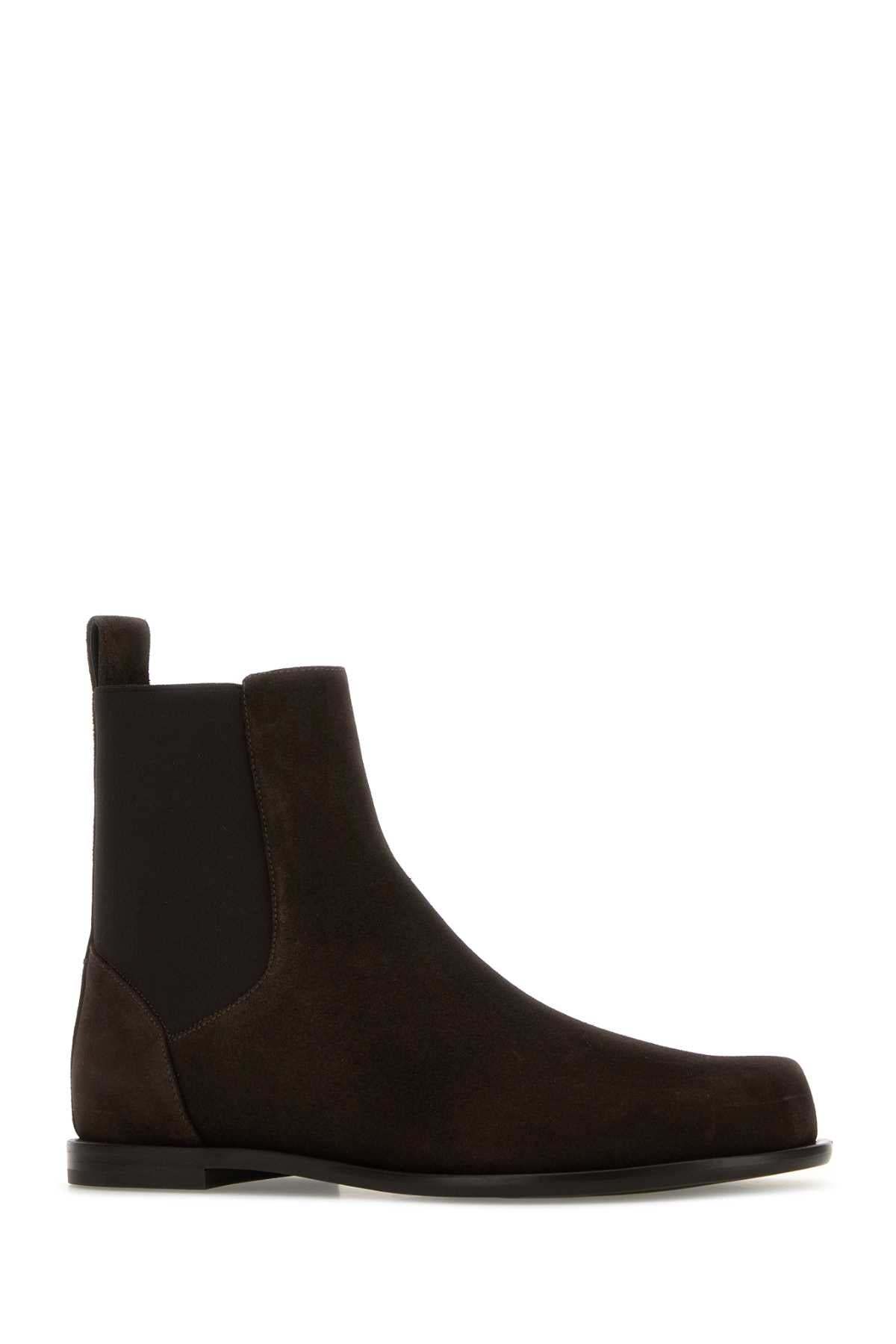Brown Suede Chelsea Ankle Boots Stivali