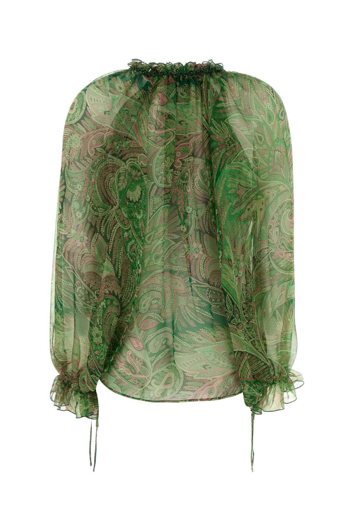Printed Chiffon Blouse Stampafdoverde Exterior: Silk Camicie